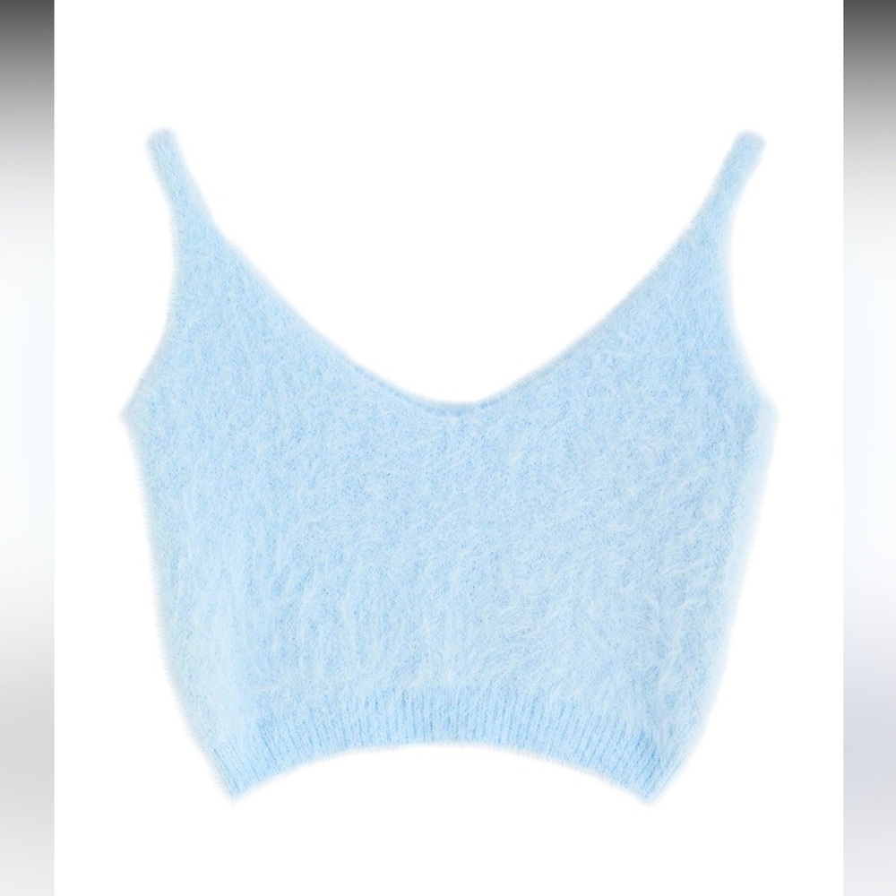 NEW Miss Sparkling Light blue Fuzzy Cardigan & Cami Set - Picture 5 of 6